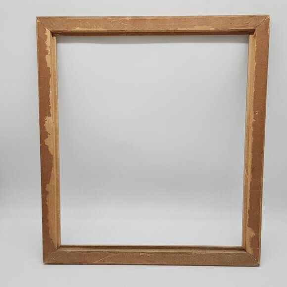 1950s Wood Picture Frame Embossed Design Yellow Blue 18.5"20.5" VTG - Picture 7 of 11